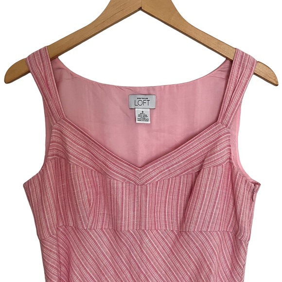 Ann Taylor Loft Size 8 Pink Midi Dress - Picture 2 of 3